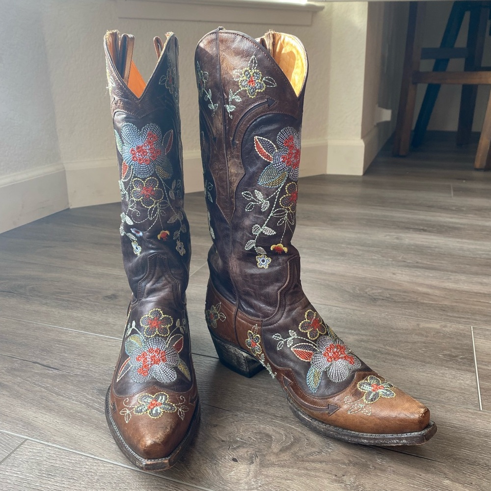 Old Gringo Women's Bonnie Brass Leather Cowboy Boots